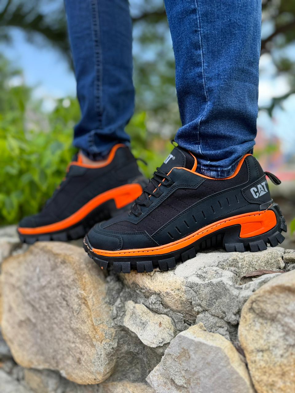 ZAPATILLA CATERPILLAR MALLA NARANJA NEON